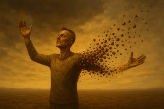 Imagem ilustrativa homem se desfazendo